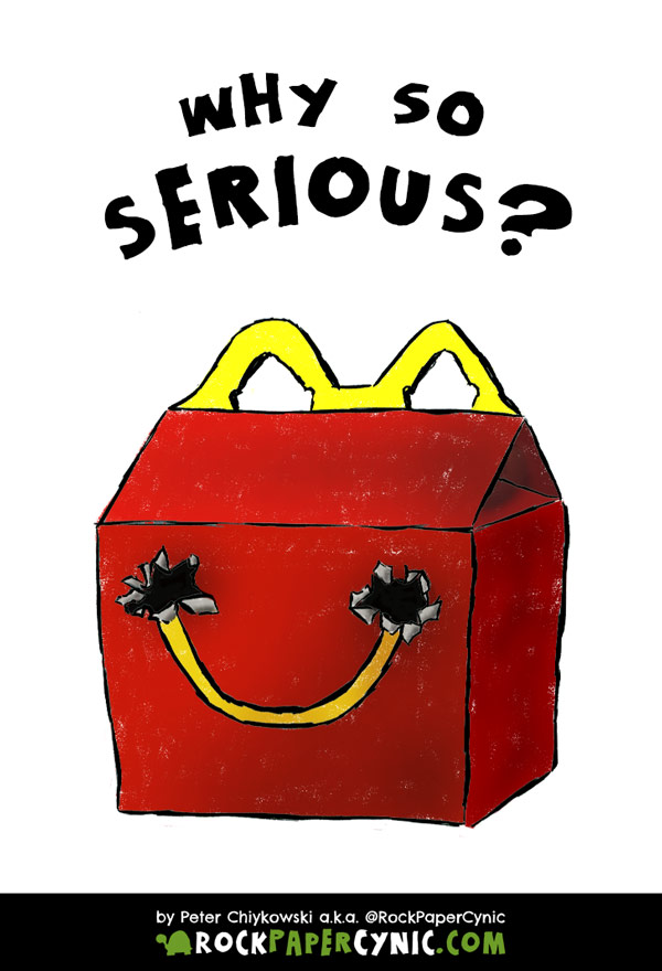 a happy meal thinks it's the joker in search of a batman