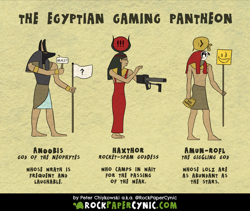 Anubis, Hathor, and Amun-Ra are ripe for puns