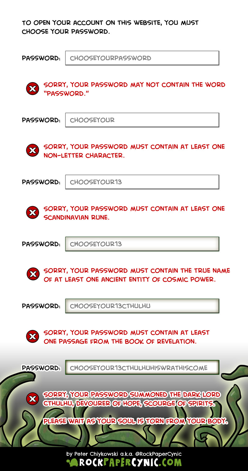 password restrictions are the incantation of pure evil