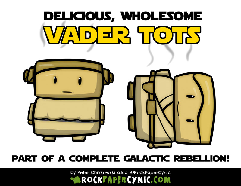 Darth Vader's offspring are featured as a delicious and nutritious Star Wars tater tot snack