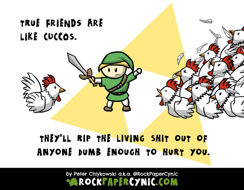 the Zelda games provide a perfect model of true friendship by way of cuccos