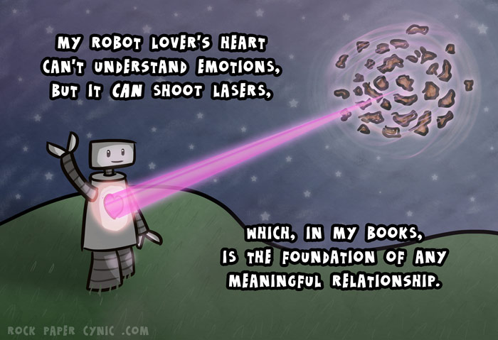 we argue that robot lovers are the best at relationships, even if they don't understand emotions
