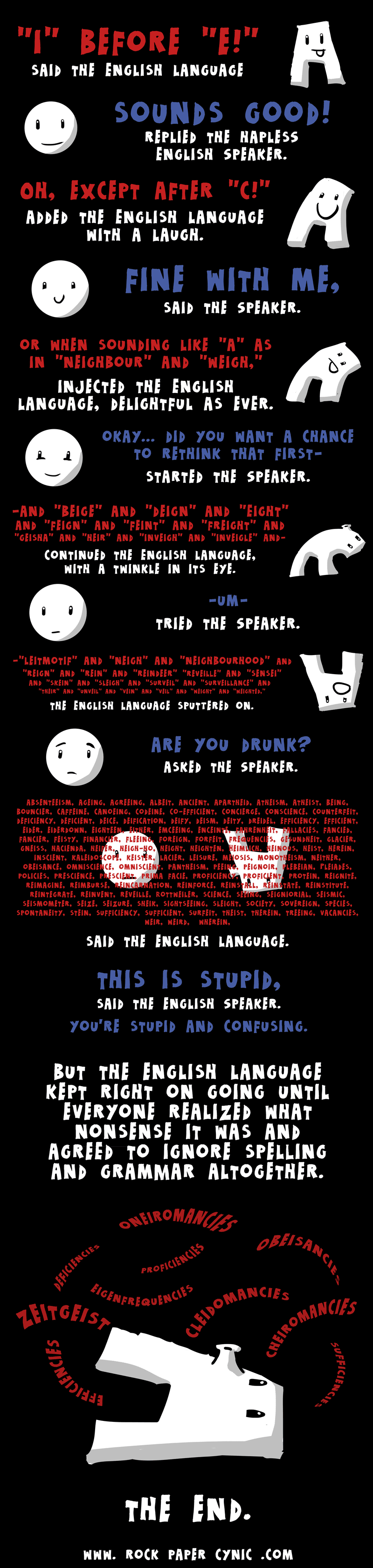 we explore how everyone came to hate the English language through the I before E except after C rule