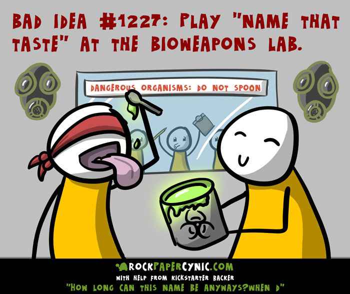 we get a look at how much fun it is to do what not to do in the bioweapons lab