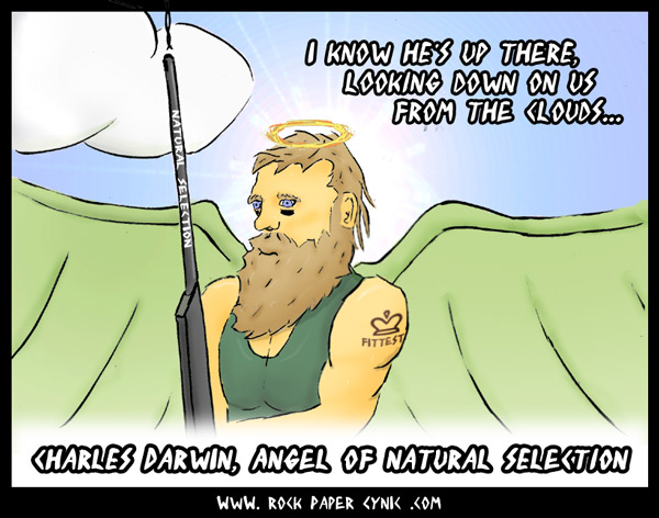in which Charles Darwin is bad-ass angel with a sniper rifle