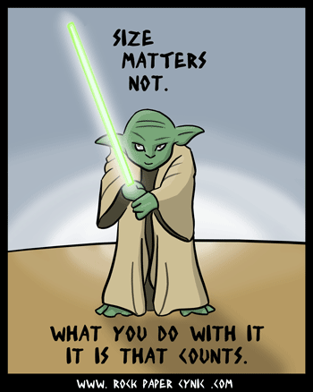 Yoda's Thoughts on Size Yoda is probably the sexiest Star Wars character, am I right?