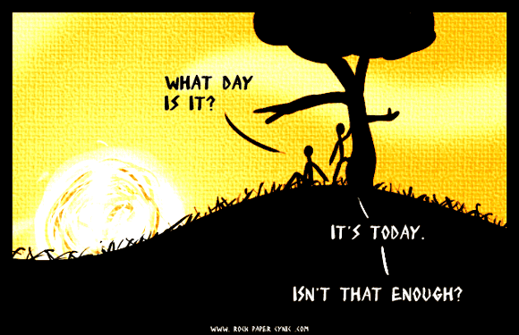 two stickmen think about what time means