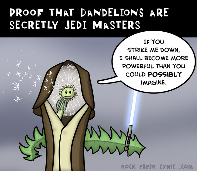 we explain how dandelions are secretly like Jedi master Obi-Wan Kenobi (straight outta Star Wars!)