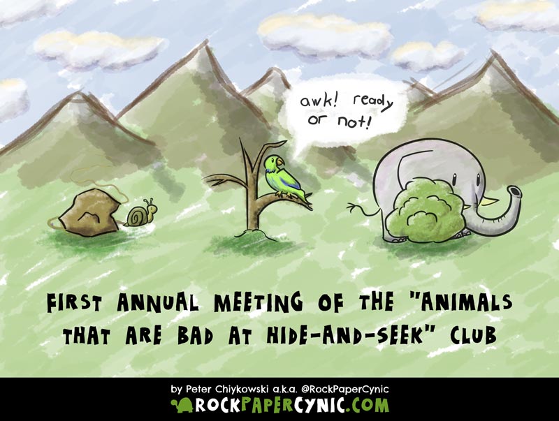we play hide and seek with animals that are bad and hide-and-seek