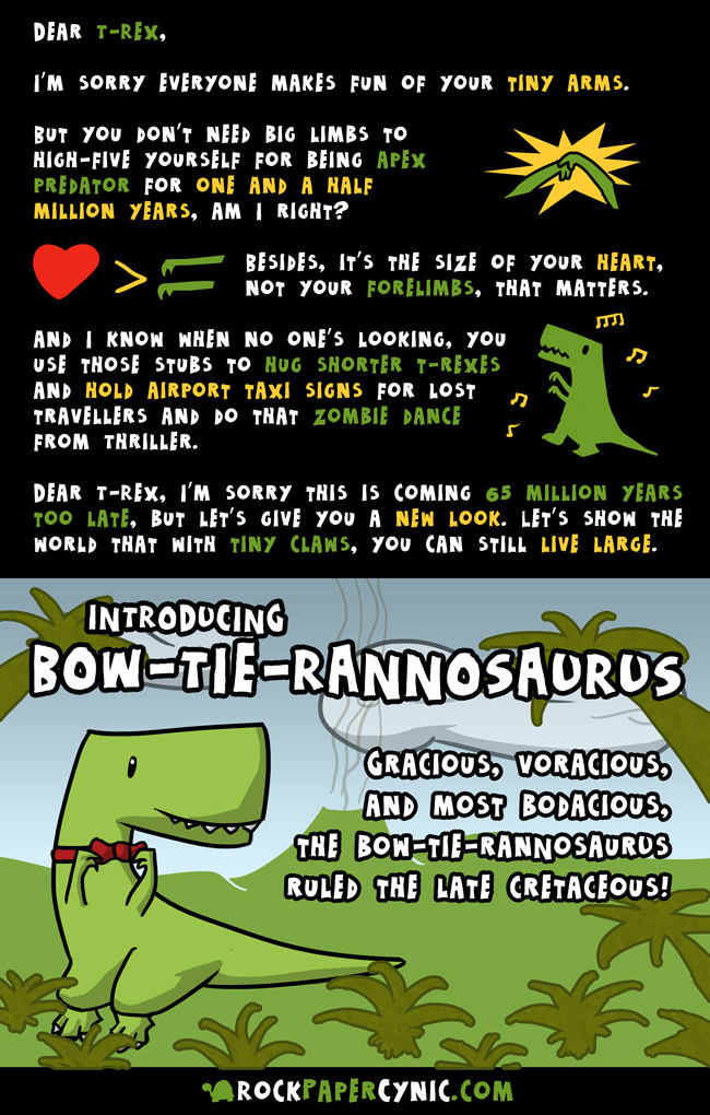 we apologize to the all T-rexes for everyone making fun of their tiny arms