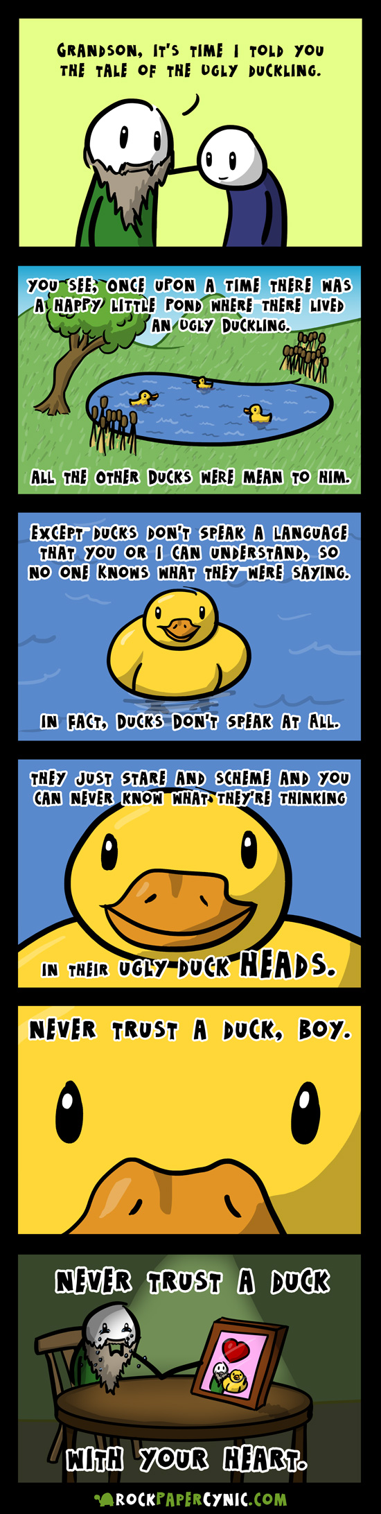 the ugly duckling story goes weird places THANKS GRANDPA I NEEDED TO KNOW THAT