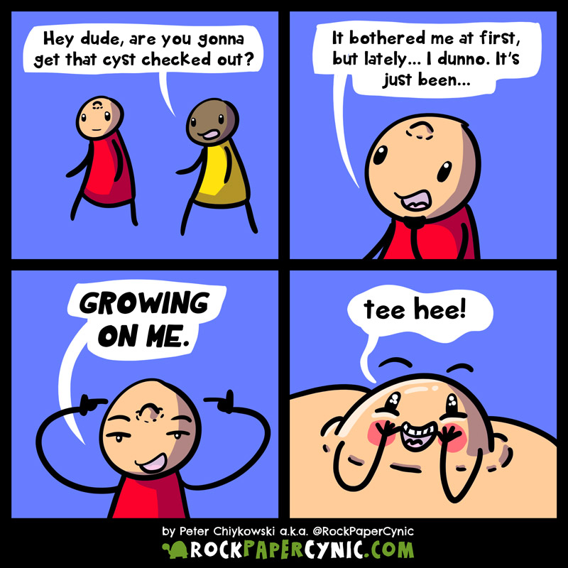 we look at what you can say if someone asks you about an embarrassing growth on your body